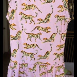PiNK Leopard-Cheetah print BAMBOO skirted twirl mini tank top dress-NEW-18-24M